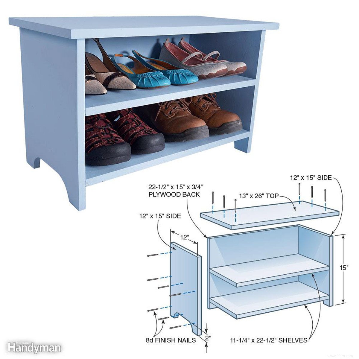 Banc d entrée bricolage avec rangement pour chaussures 