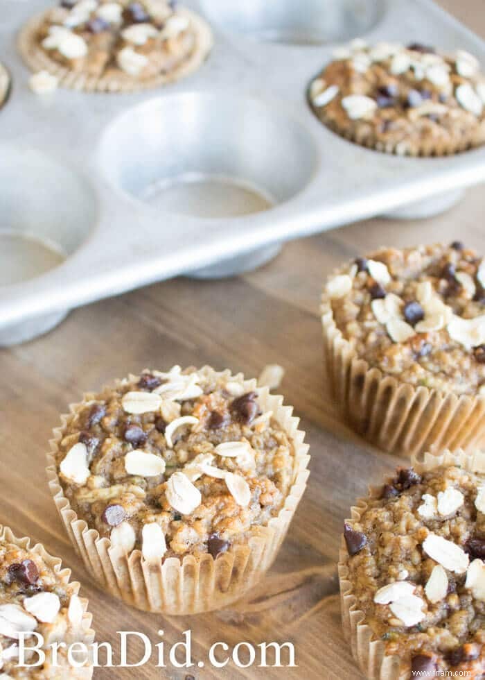 Muffins sains aux courgettes sans farine, sans sucre et sans huile 