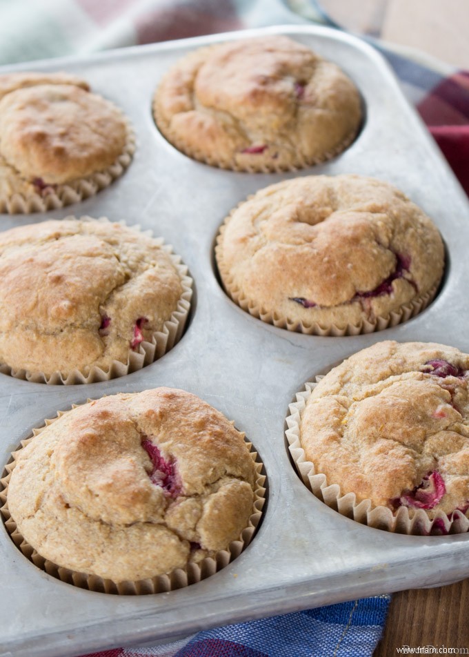 Muffins aux canneberges et à l orange sans gluten - Sans farine, sans sucre et sans gras 