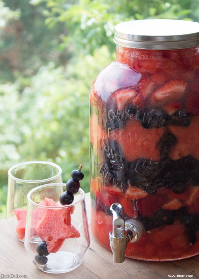 Recette de sangria rouge, blanche et bleue du 4 juillet 