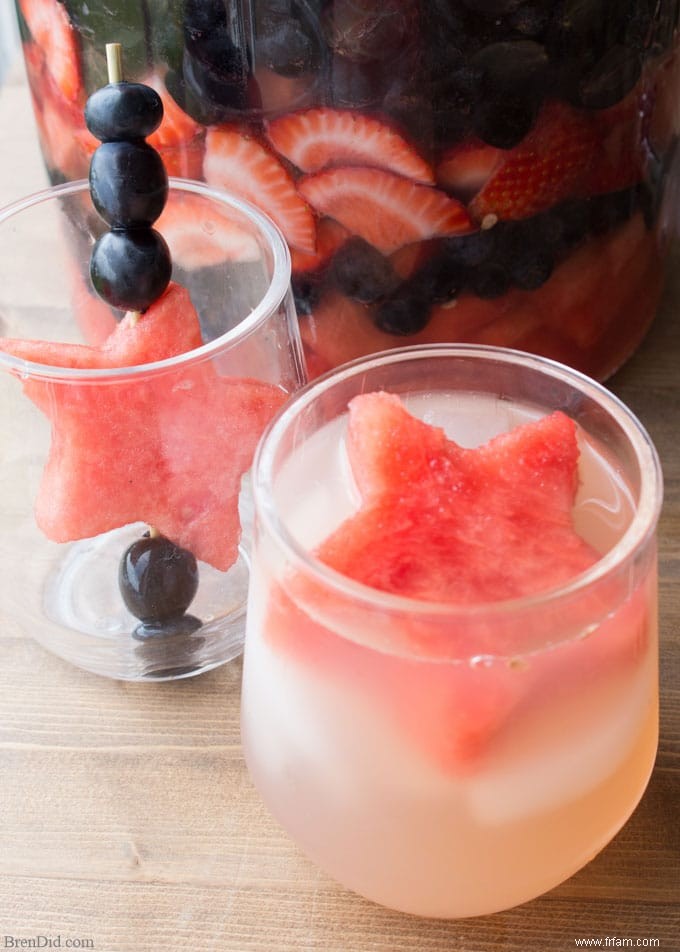 Recette de sangria rouge, blanche et bleue du 4 juillet 