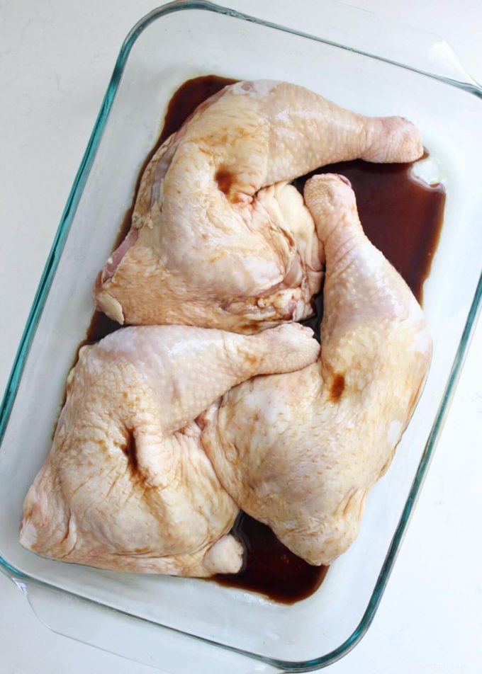 Recette de quarts de cuisse de poulet cuits au four au balsamique et au soja 