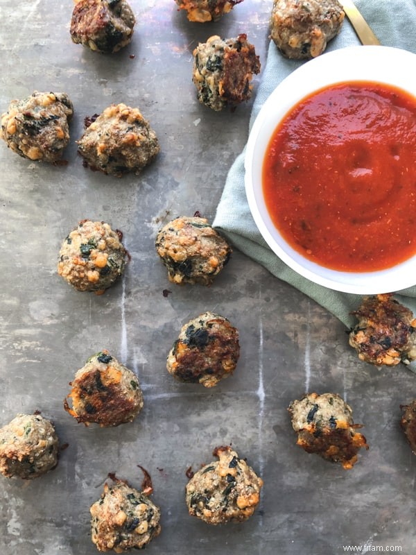 Boulettes de viande aux épinards et à la dinde 