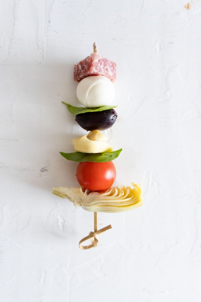 Brochettes d antipasti faciles 