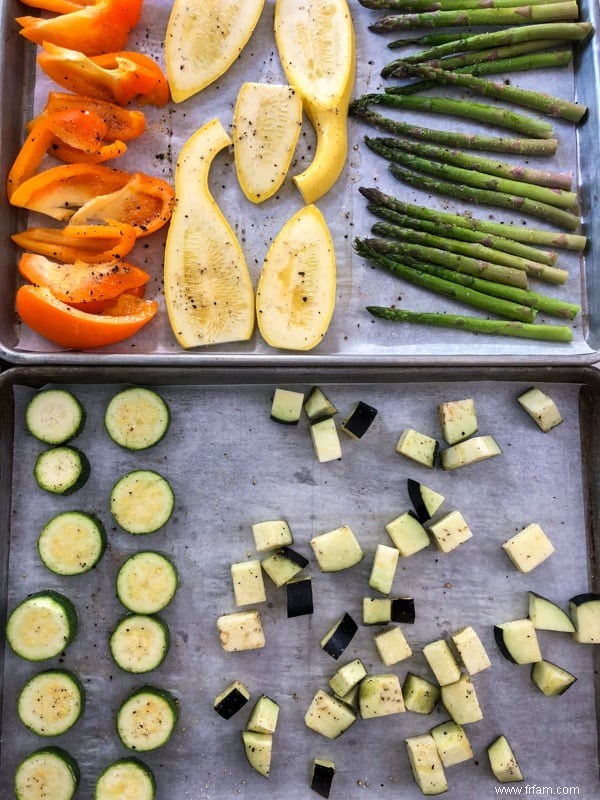 Venez à table :assiette de légumes rôtis 