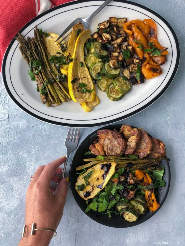 Venez à table :assiette de légumes rôtis 