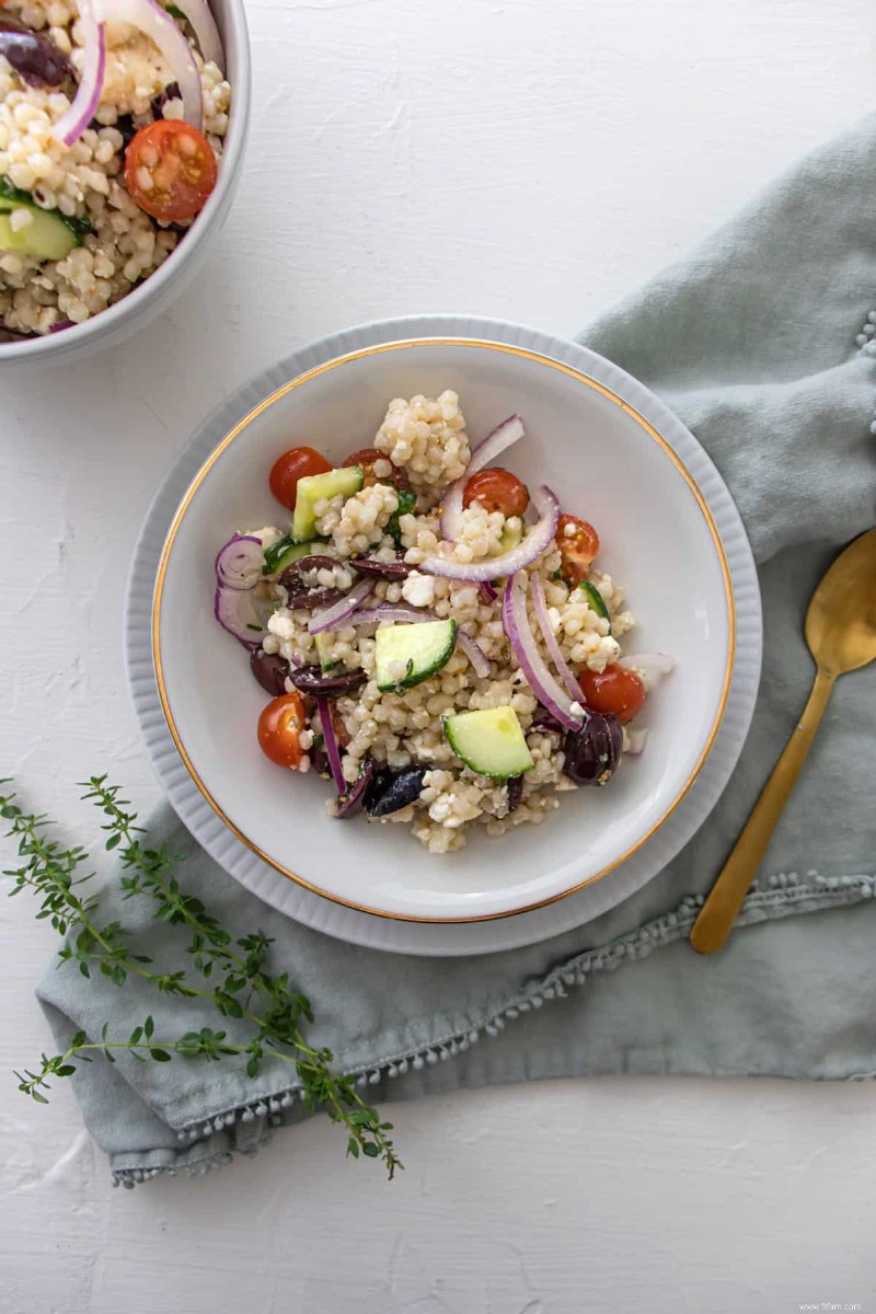 Salade de pâtes au couscous grec facile 