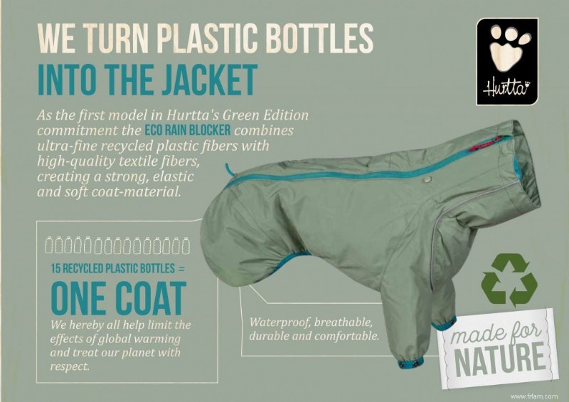 Cet imperméable écologique pour chiens a été fabriqué à partir de 15 bouteilles en plastique 