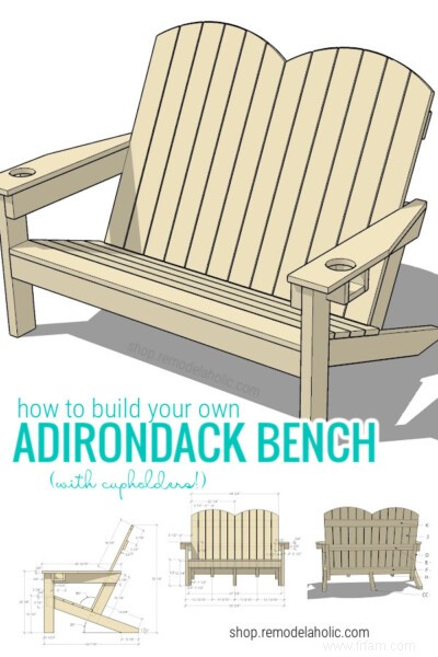 Plan de banc Adirondack bricolage (avec porte-gobelets!) 