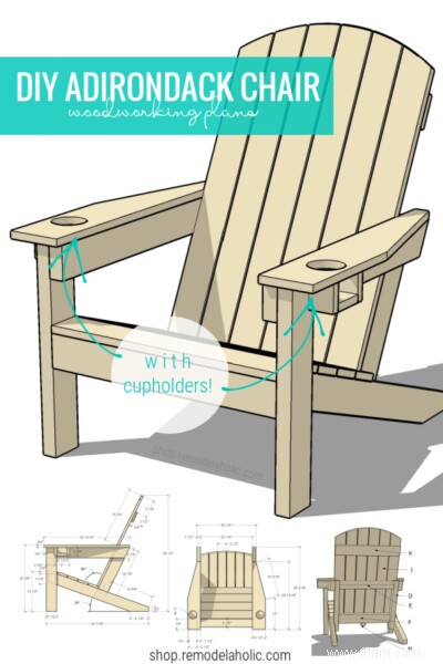 Plan de chaise Adirondack bricolage (avec porte-gobelets!) 