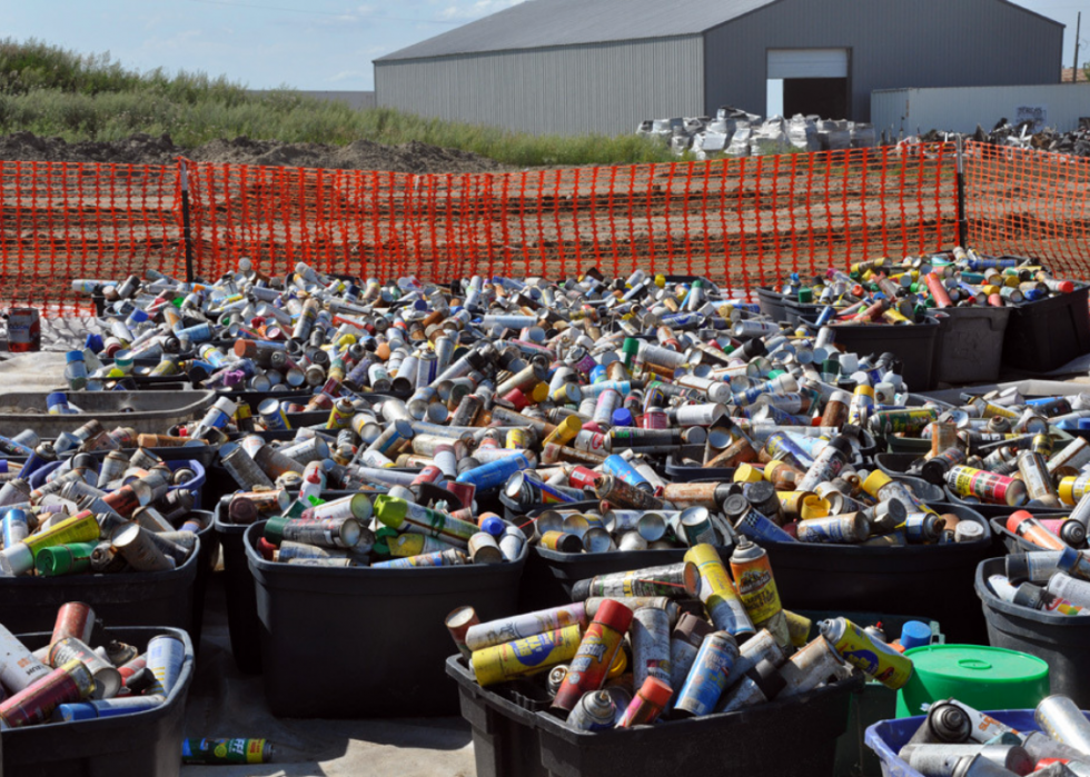 États avec le plus de déchets en décharge 