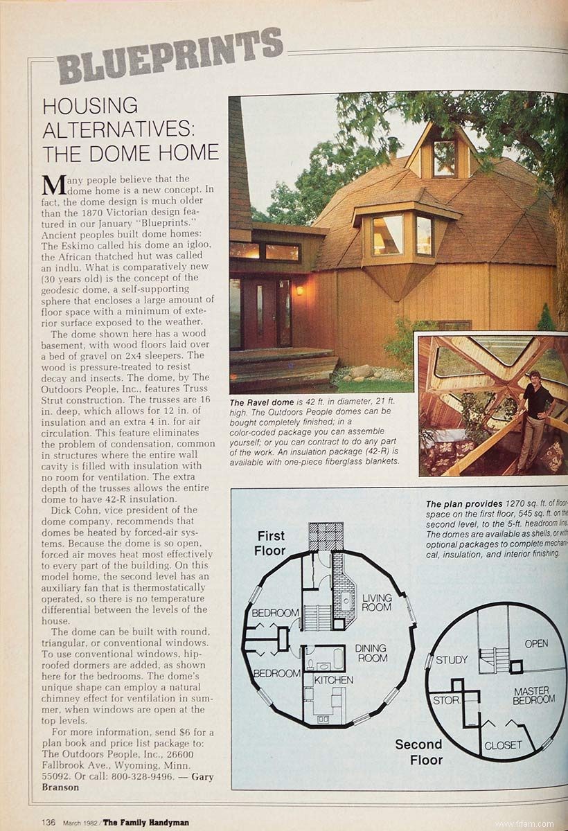 Caractéristique Vintage Family Handyman de 1982 :The Dome Home 