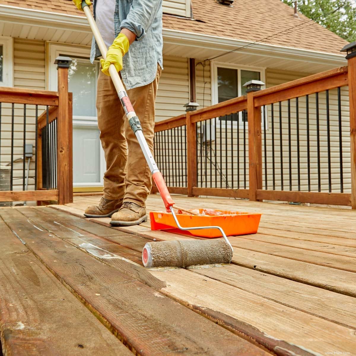 Préparer une terrasse plus ancienne pour la recoloration 