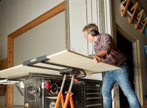 Manipulez facilement les panneaux du camion à la scie à table 