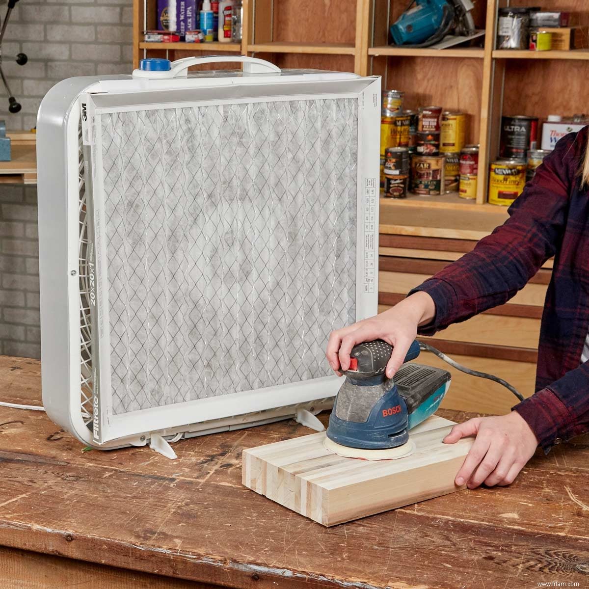 Filtre à poussière DIY pour votre ventilateur d atelier 