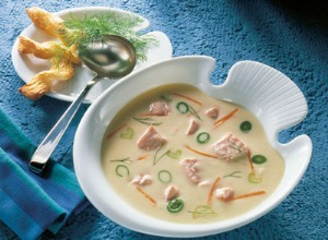 Soupe de poisson gastronomique au saumon 