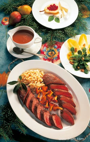 Râble de cerf aux girolles et spaetzle 