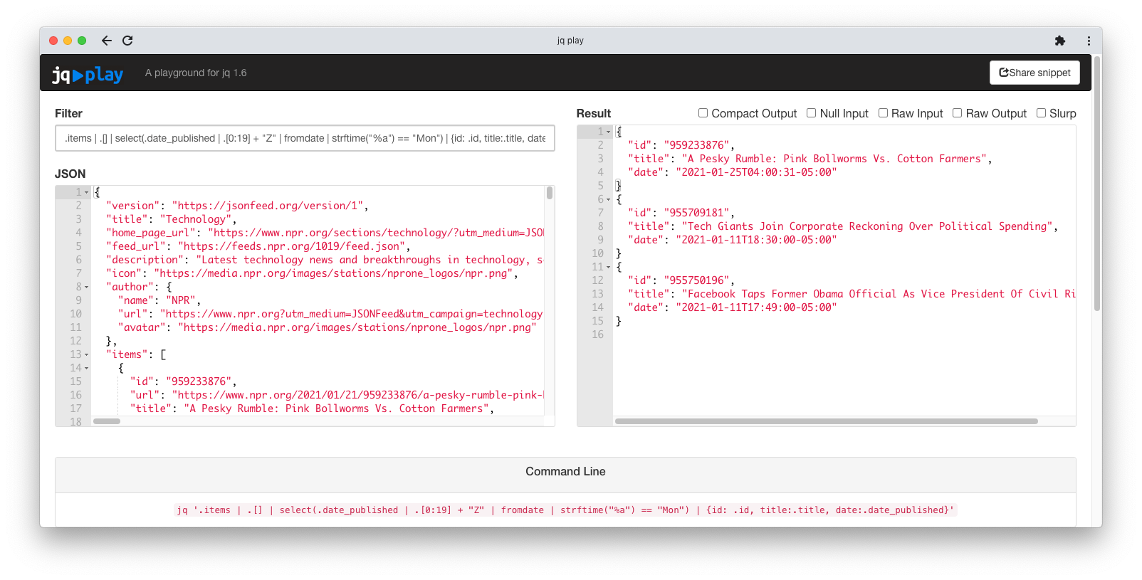 Transformez JSON et rendez-le lisible avec jq 