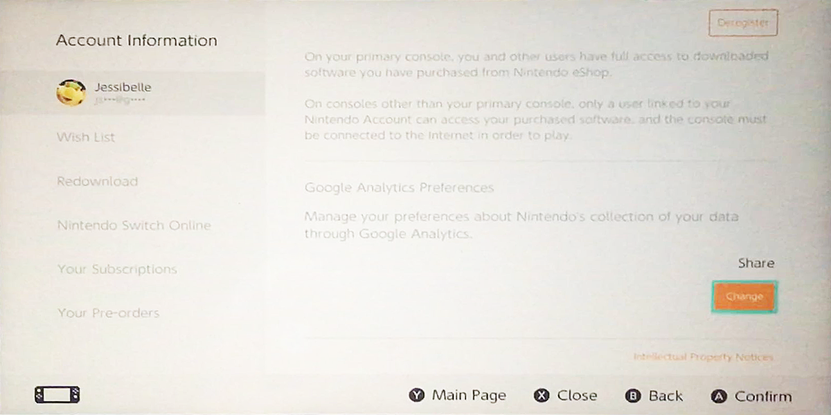 Comment arrêter de partager vos données Nintendo Switch eShop 