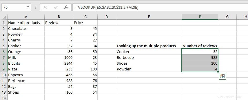 Comment effectuer une RECHERCHEV dans une feuille de calcul Excel 