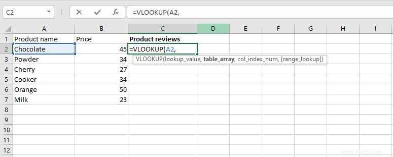 Comment effectuer une RECHERCHEV dans une feuille de calcul Excel 