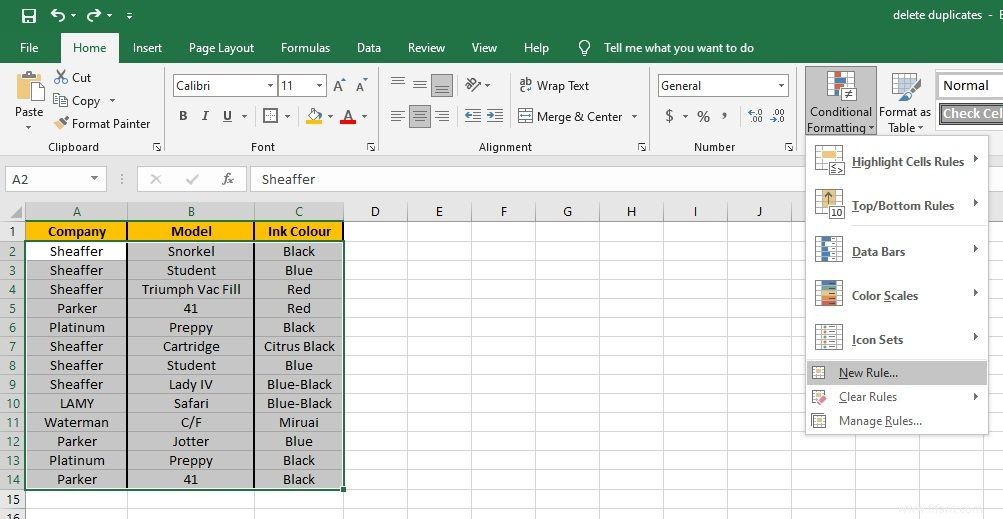 Comment supprimer les doublons dans Excel 