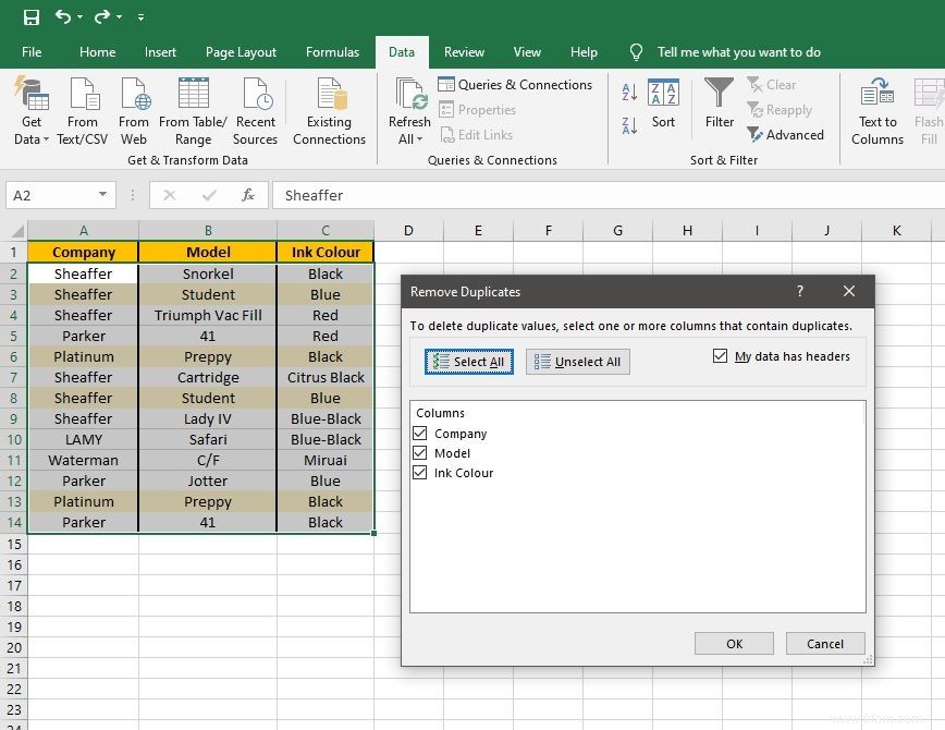 Comment supprimer les doublons dans Excel 