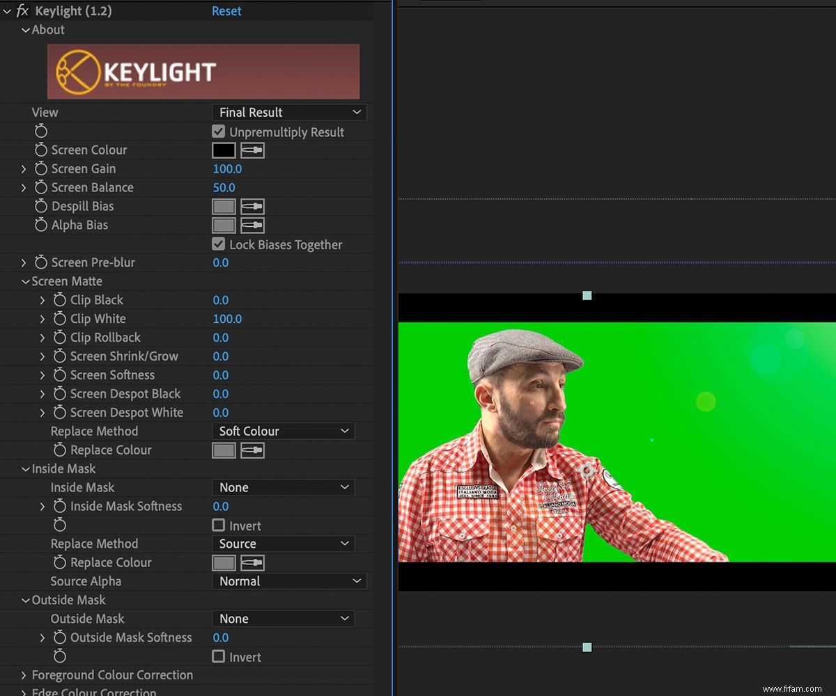 Premiers pas avec le plug-in Keylight dans After Effects 