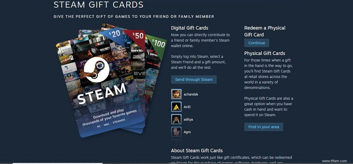 Comment envoyer des cartes-cadeaux Steam numériques à des amis 