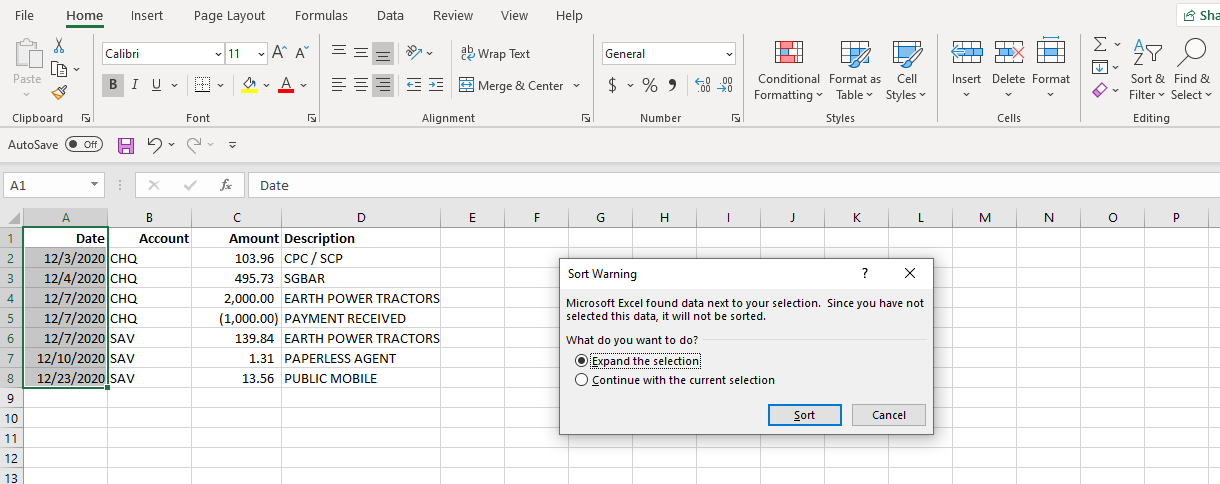 Comment trier par date dans Excel 