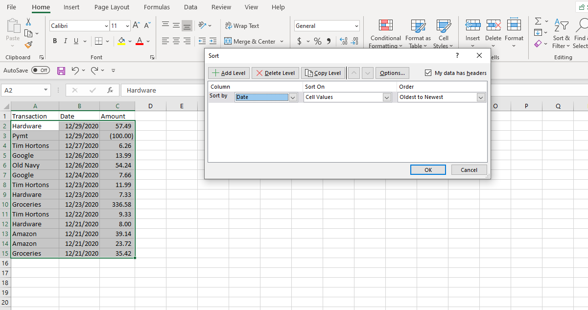 Comment trier par date dans Excel 