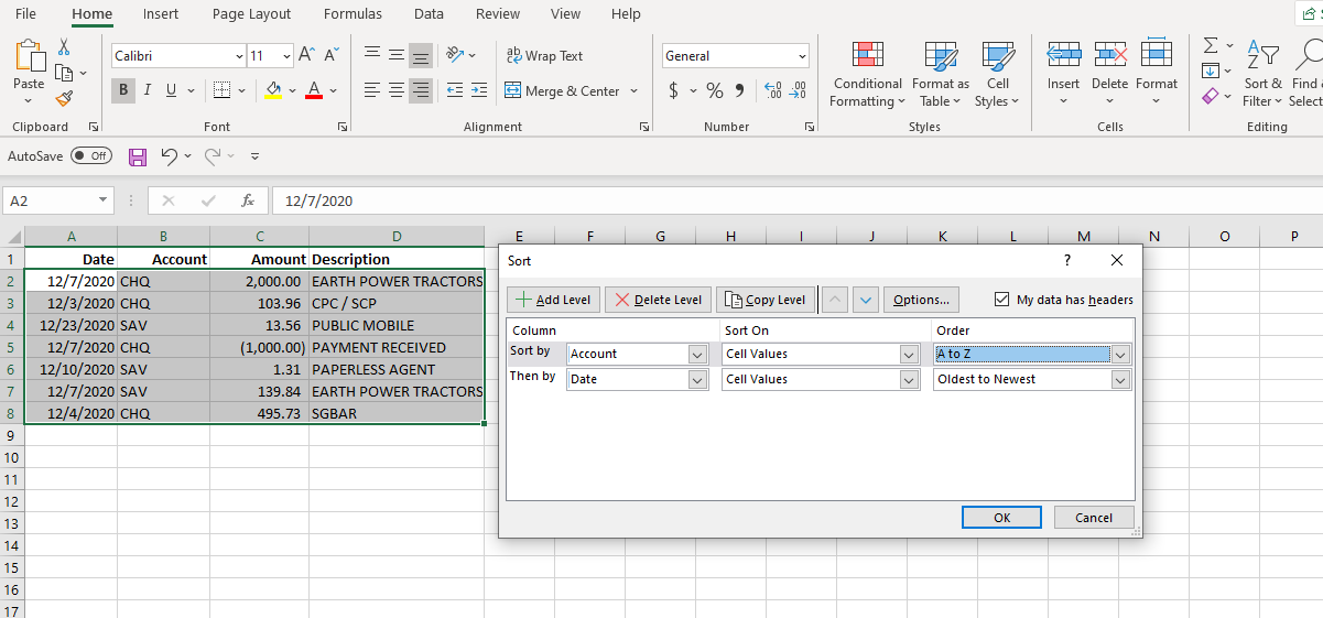 Comment trier par date dans Excel 