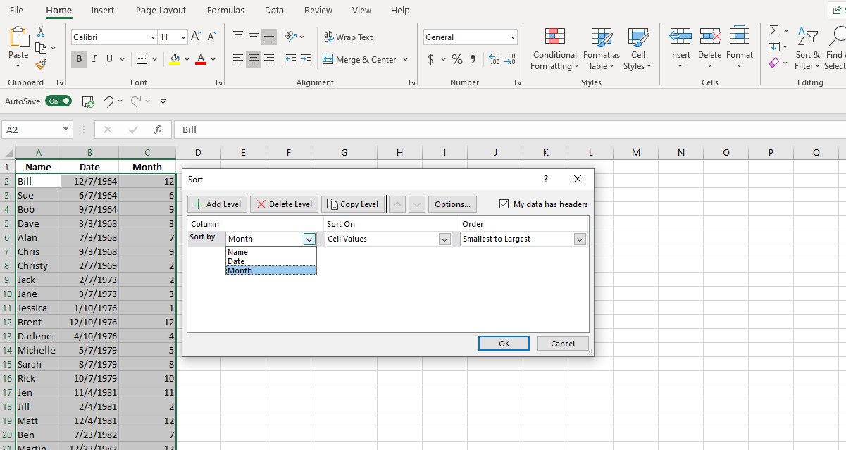 Comment trier par date dans Excel 