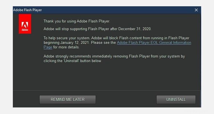 La fin d une époque :la prise en charge d Adobe Flash Player prend fin aujourd hui 