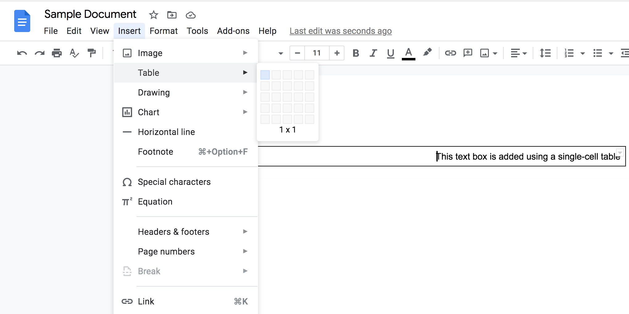 Comment insérer une zone de texte dans Google Docs 