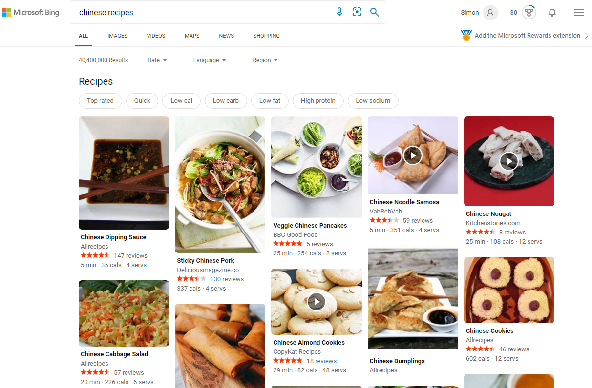 Microsoft Bing peut désormais vous aider à préparer le dîner 