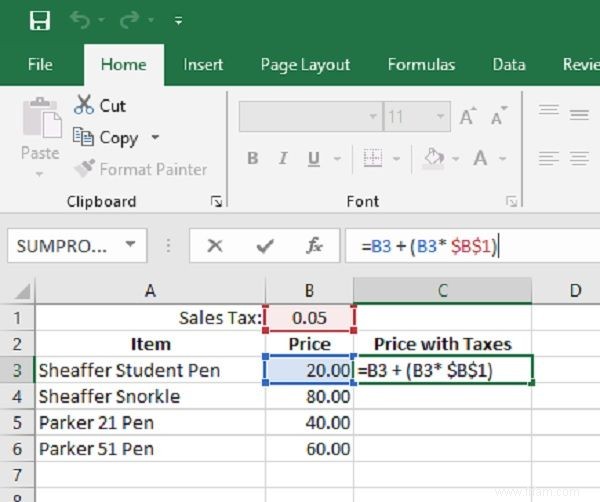 Comment copier des formules dans Microsoft Excel 