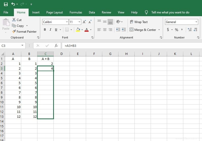 Comment copier des formules dans Microsoft Excel 