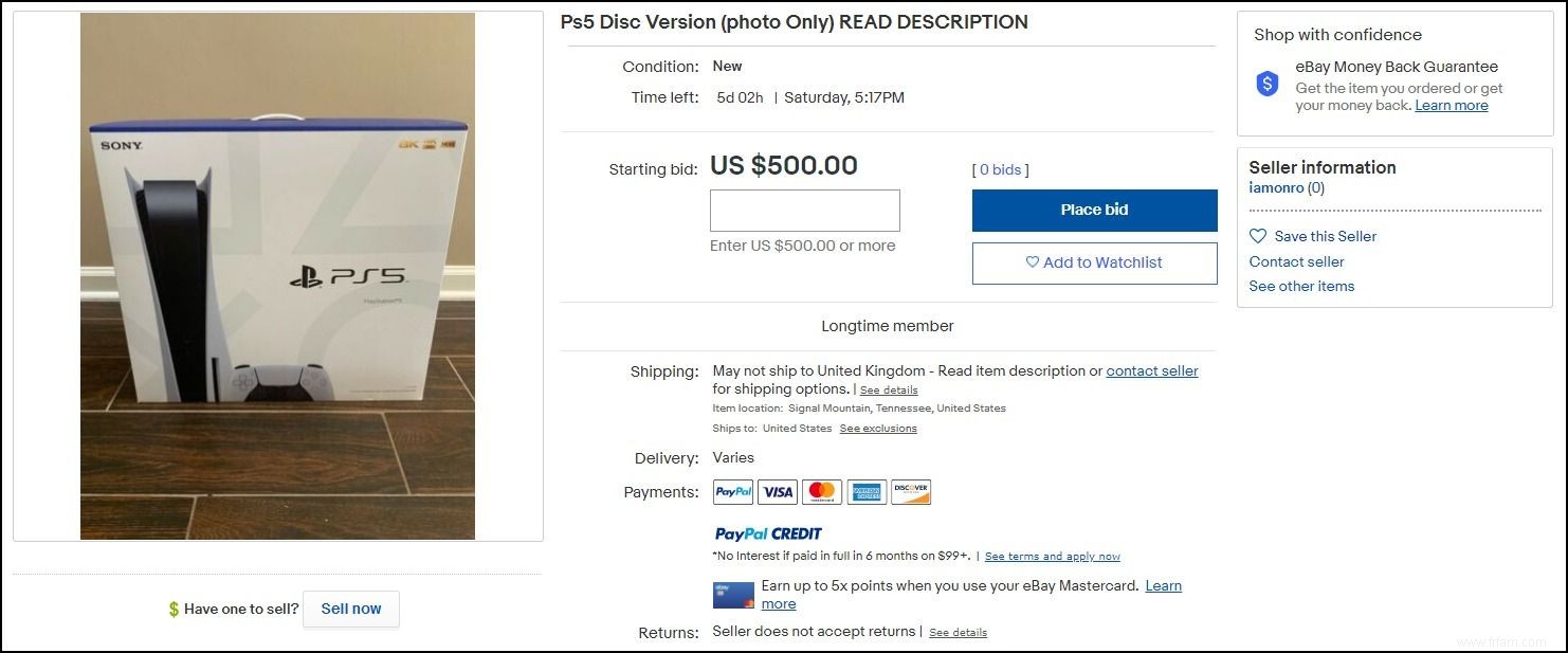 eBay réprime les vendeurs de photos de la PS5 