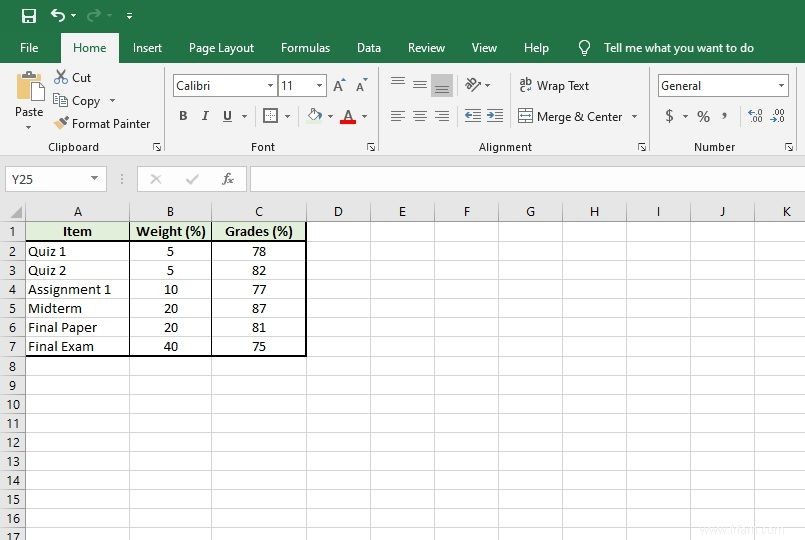 Comment calculer la moyenne pondérée dans Excel 