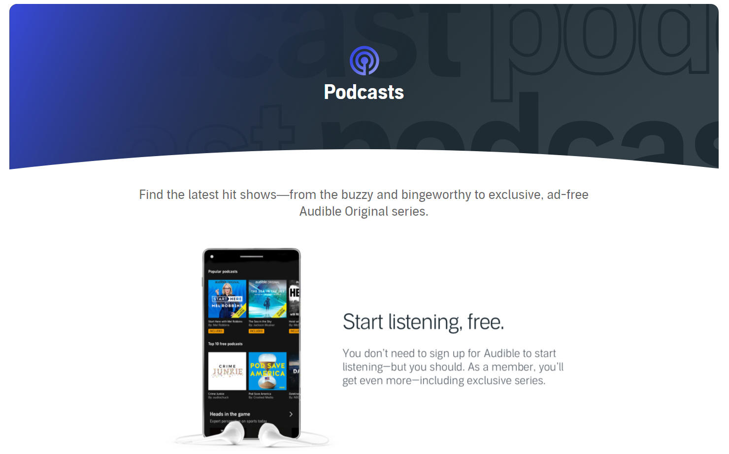 Audible ajoute 100 000 podcasts gratuits accessibles à tous 