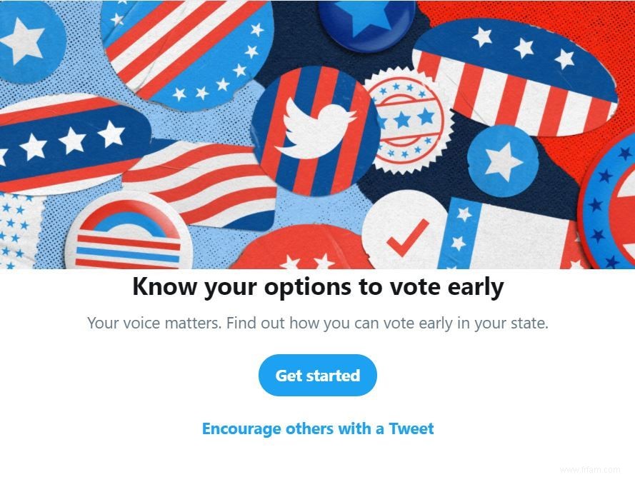 Twitter encourage le vote anticipé aux États-Unis 