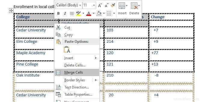 Comment formater les lignes de bordure de tableau dans Microsoft Word 