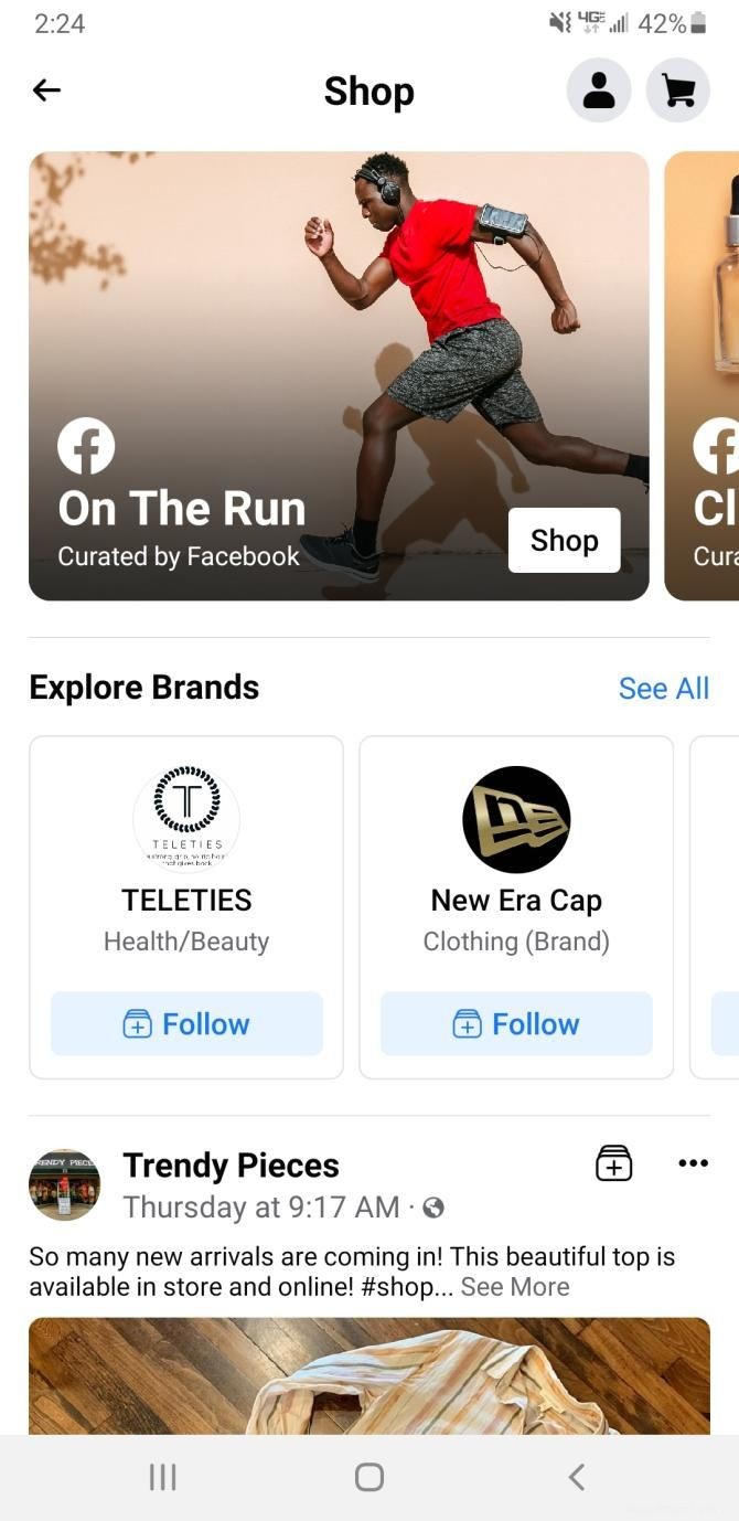 Facebook lance une section shopping dédiée sur mobile 