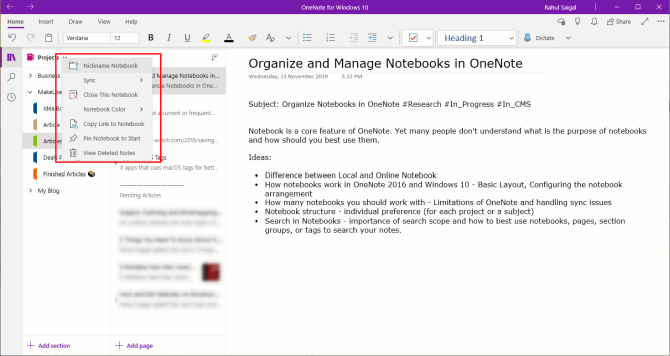 Comment organiser vos blocs-notes avec OneNote 