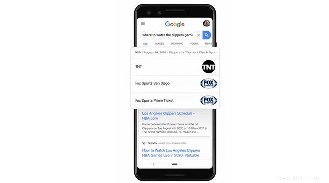 Google facilite la recherche d émissions de sport et de télévision en direct 