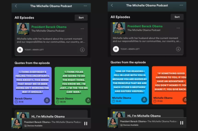 Spotify teste des citations partageables sur des podcasts 