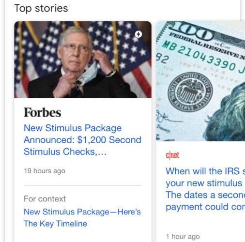 Google teste une nouvelle fonctionnalité For Context dans les Top Stories 