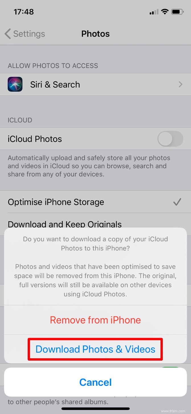 Comment télécharger des photos depuis iCloud 