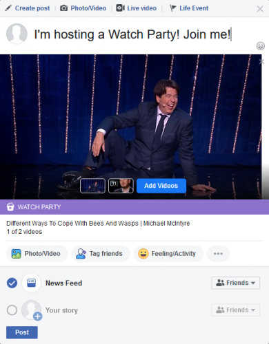 Comment organiser une Watch Party sur Facebook pour regarder des vidéos ensemble 